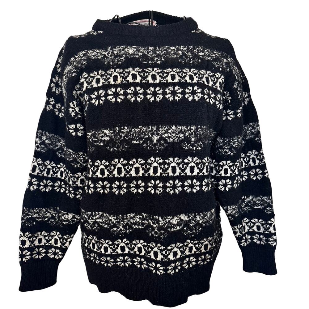 Vintage 70's Organically Grown Nordic Fair Isle Knit Pullover Sweater Retro Boho
